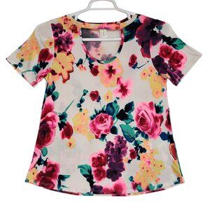 Now N Forever Womens Small Vibrant Floral Top